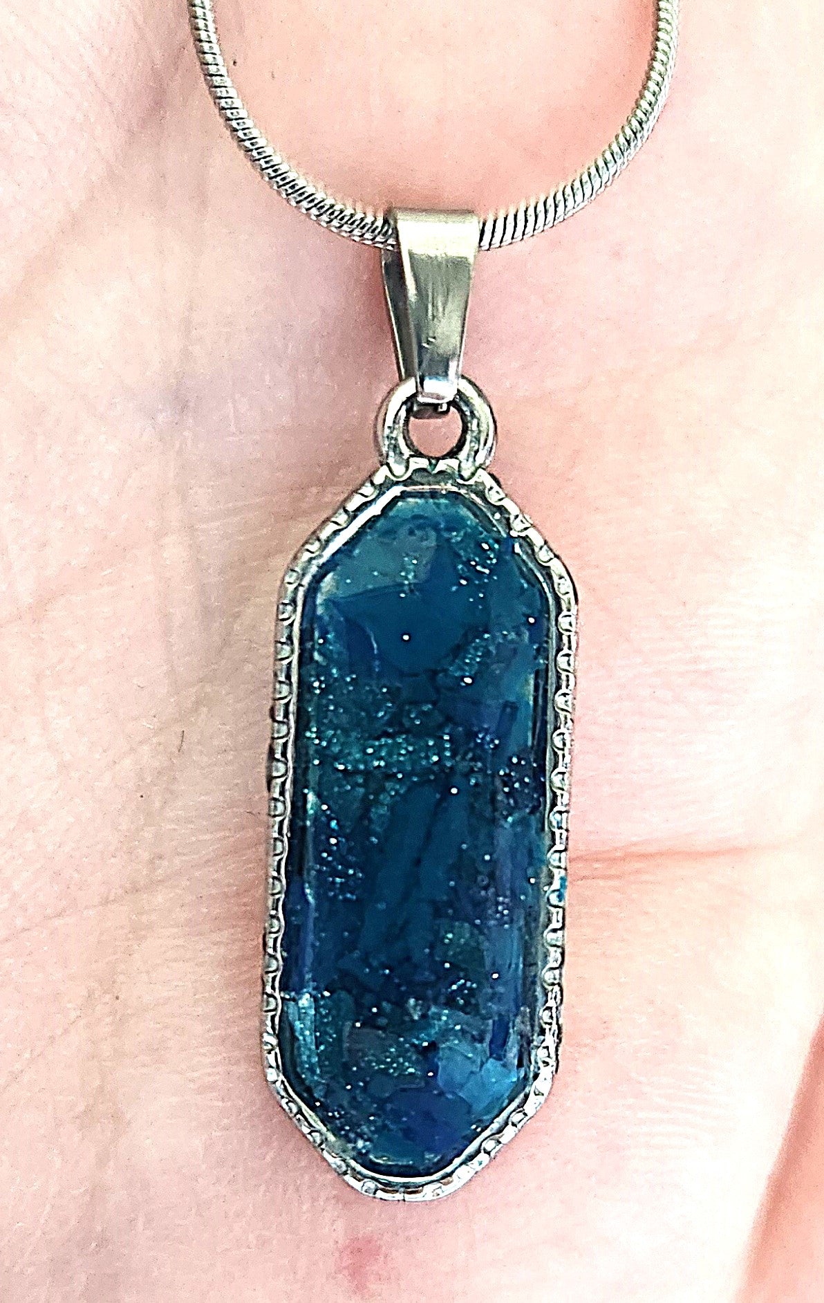 Teal Crayon Necklace