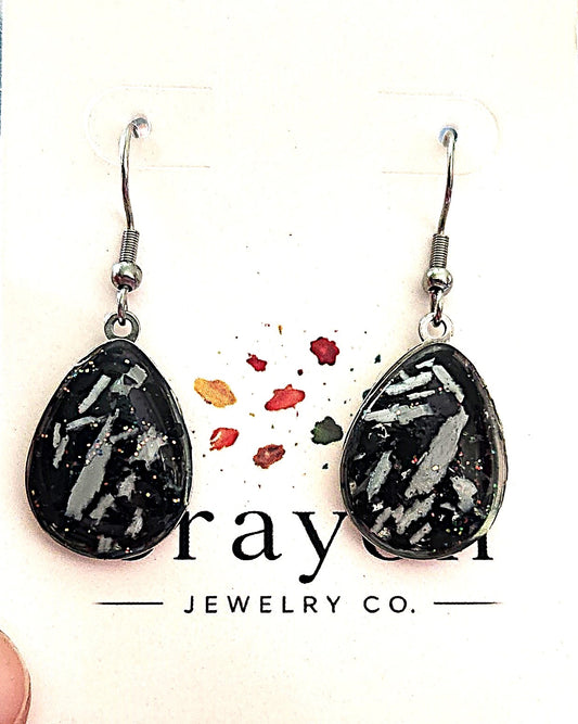 Black and White Crayon Earrings