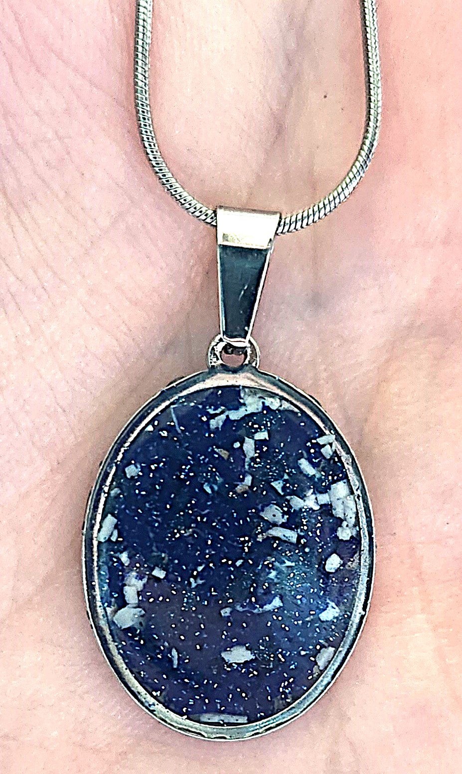 Blue White Crayon Necklace