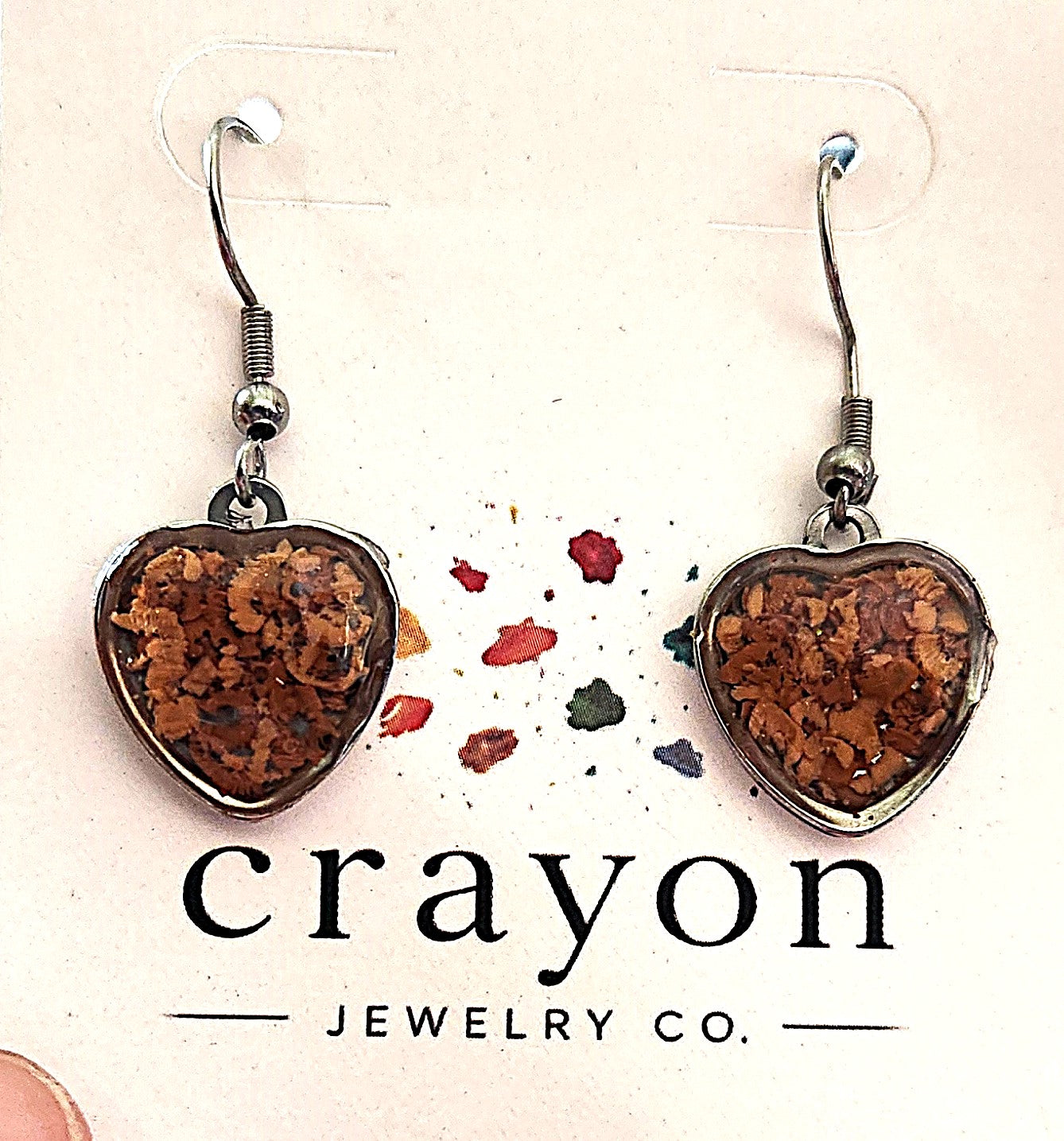 Brown Crayon Earrings