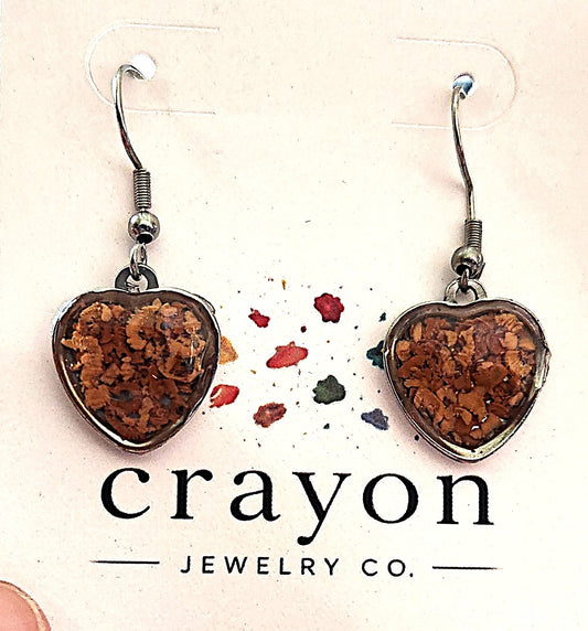 Brown Crayon Earrings