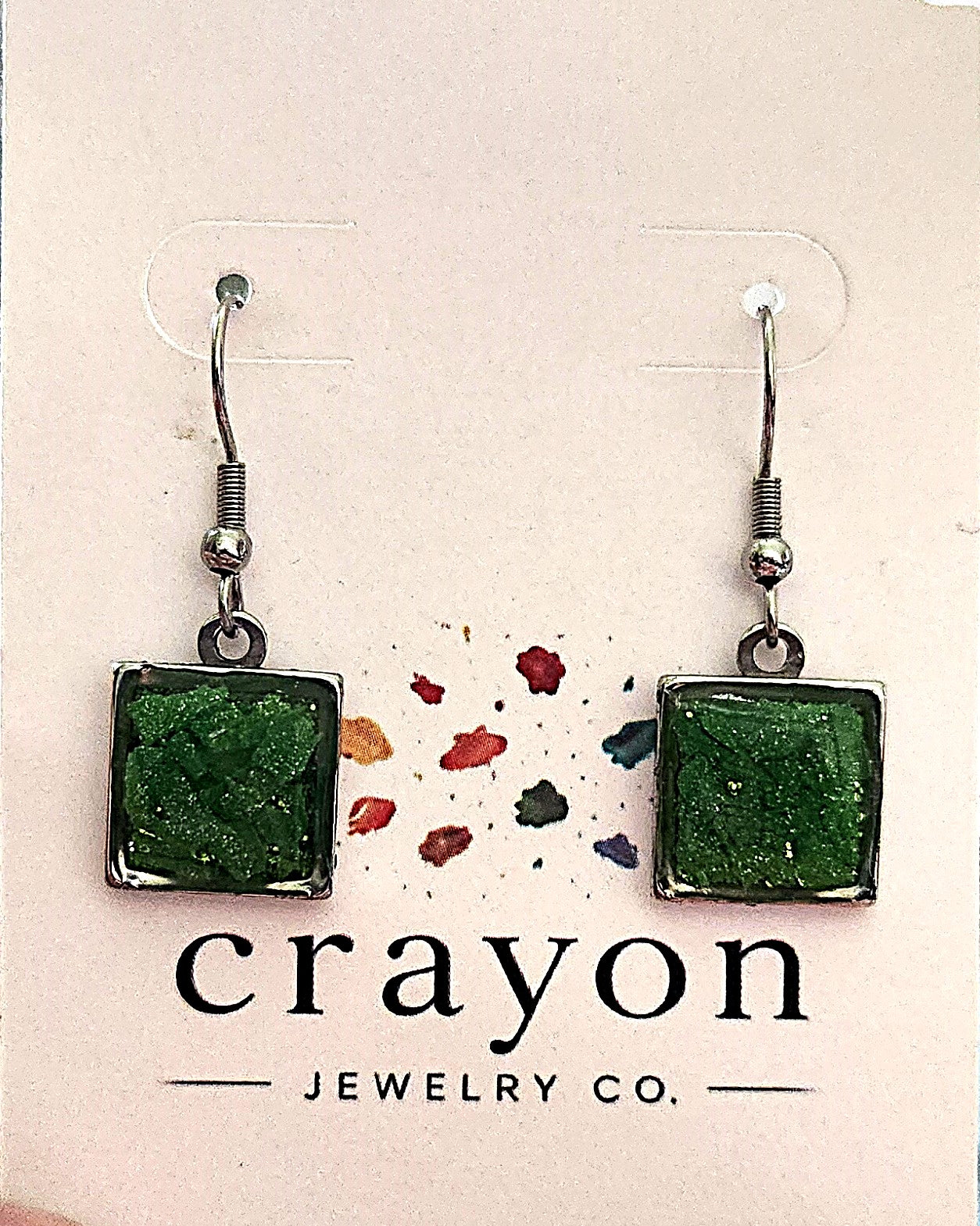 Green Crayon Earrings