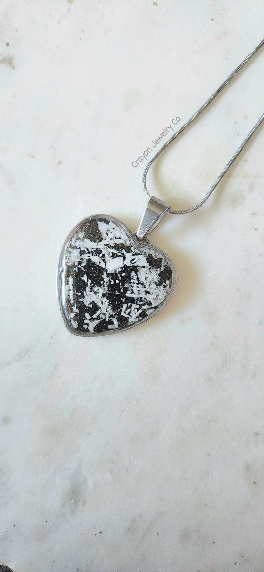 Black and White Crayon Necklace