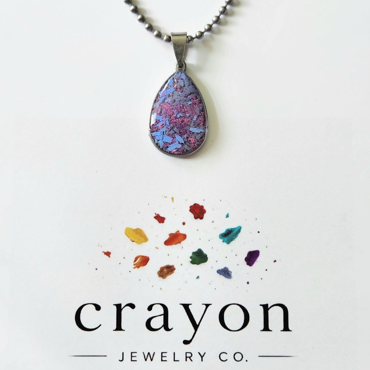 Purple Blue Crayon Necklace