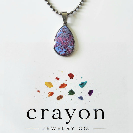 Purple Blue Crayon Necklace